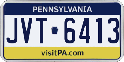 PA license plate JVT6413