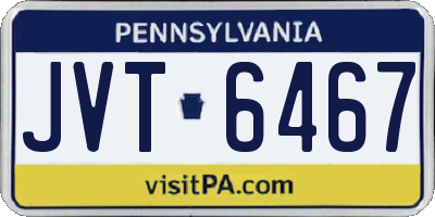 PA license plate JVT6467