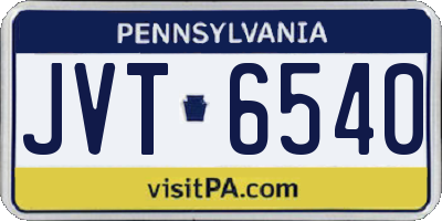 PA license plate JVT6540