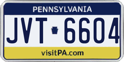 PA license plate JVT6604