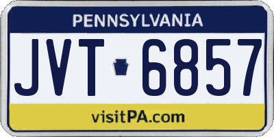 PA license plate JVT6857