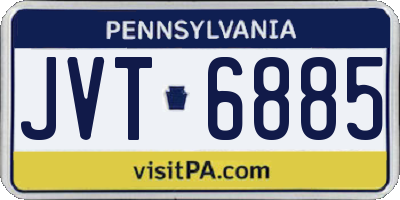 PA license plate JVT6885