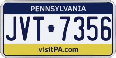 PA license plate JVT7356
