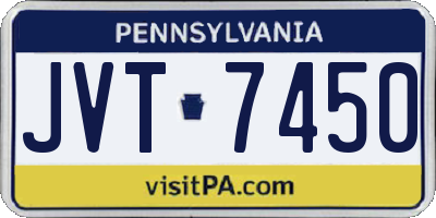 PA license plate JVT7450