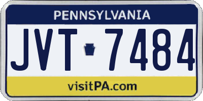 PA license plate JVT7484