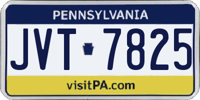 PA license plate JVT7825