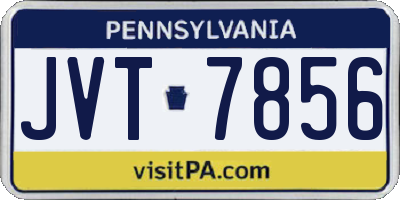 PA license plate JVT7856