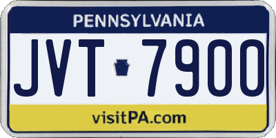 PA license plate JVT7900