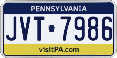 PA license plate JVT7986