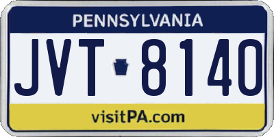 PA license plate JVT8140
