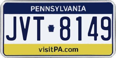 PA license plate JVT8149