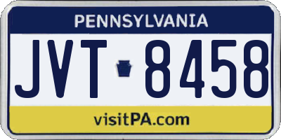 PA license plate JVT8458