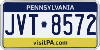 PA license plate JVT8572