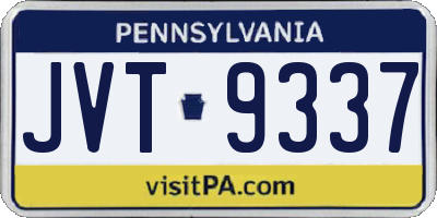 PA license plate JVT9337