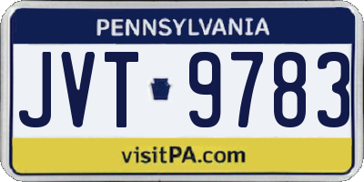 PA license plate JVT9783