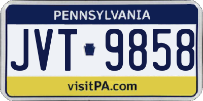 PA license plate JVT9858