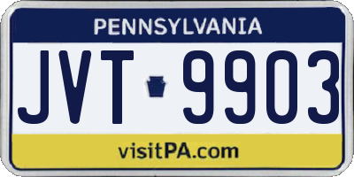 PA license plate JVT9903