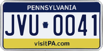 PA license plate JVU0041