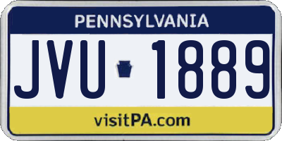 PA license plate JVU1889