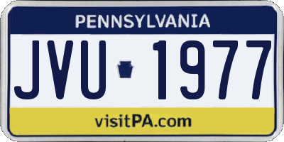 PA license plate JVU1977