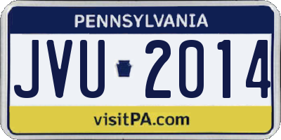 PA license plate JVU2014