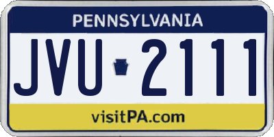 PA license plate JVU2111