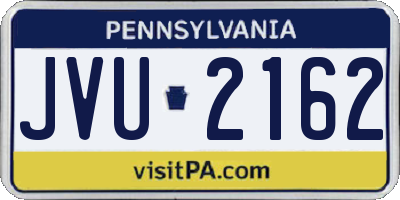 PA license plate JVU2162
