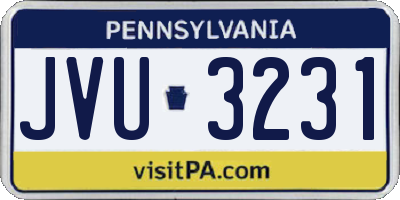 PA license plate JVU3231