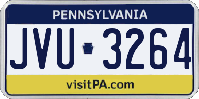 PA license plate JVU3264