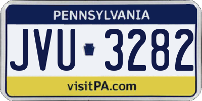PA license plate JVU3282