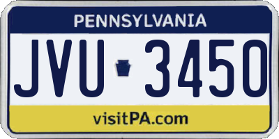 PA license plate JVU3450