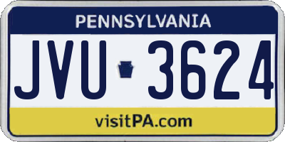 PA license plate JVU3624