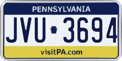 PA license plate JVU3694