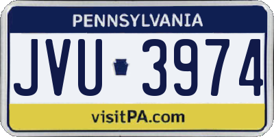 PA license plate JVU3974