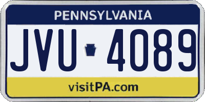 PA license plate JVU4089