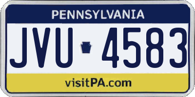 PA license plate JVU4583