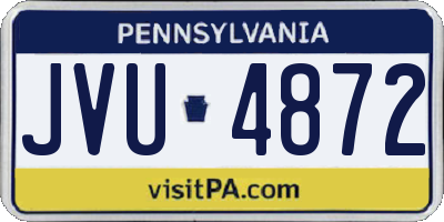 PA license plate JVU4872