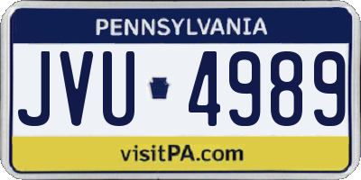 PA license plate JVU4989
