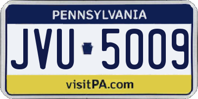 PA license plate JVU5009
