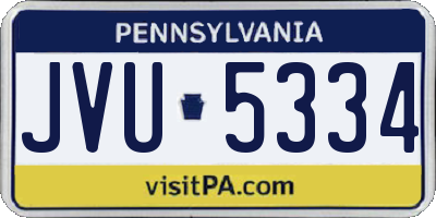 PA license plate JVU5334