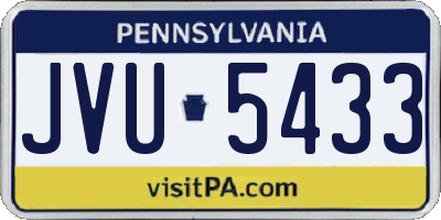 PA license plate JVU5433