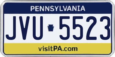 PA license plate JVU5523