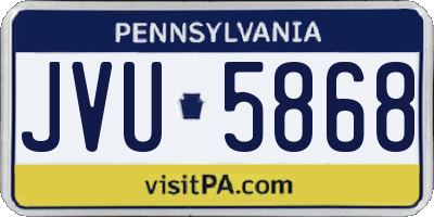 PA license plate JVU5868