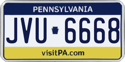 PA license plate JVU6668