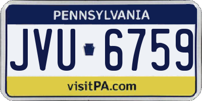PA license plate JVU6759