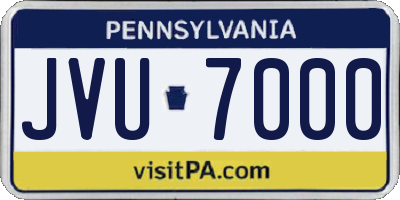 PA license plate JVU7000