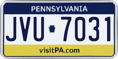 PA license plate JVU7031