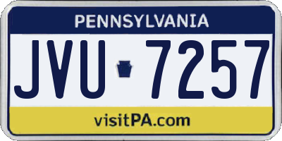 PA license plate JVU7257