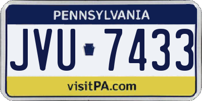 PA license plate JVU7433