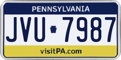 PA license plate JVU7987